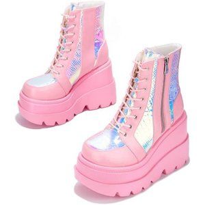💋RESERVED: CAPE ROBBIN RADIO HOLOGRAPHIC PLATFORM ANKLE BOOTS!!!